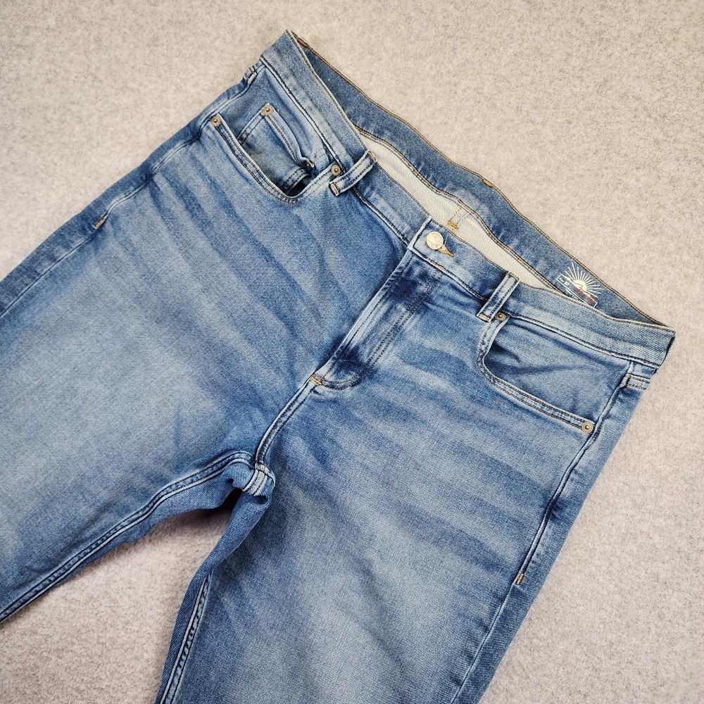 Faherty Stretch Terry 5-Pocket Pant Jeans Men's 36x30 Slim Straight Blue Denim
